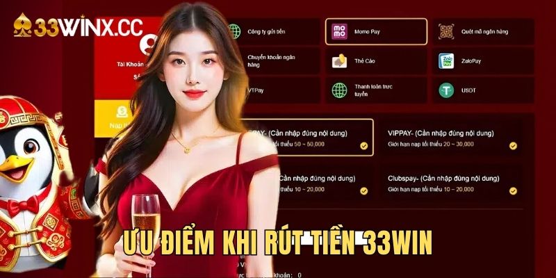 Ưu điểm kênh chuyển vốn thưởng của nhà cái 33WIN